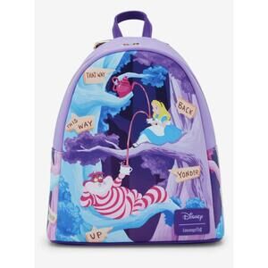 Loungefly Disney Alice In Wonderland & Cheshire Cat Backpack NWT